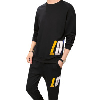 赛丹狐圆领男士套装搭配帅气春装长袖新款休闲衣服男潮流韩版HH0722