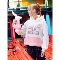 兔子耳朵甜美少女可爱日系连帽卫衣软萌女装2018秋装新款宽松上衣