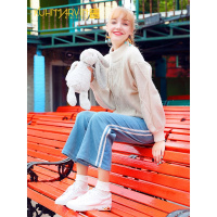 复古灯芯绒阔腿裤女初秋2018新款高腰学生九分宽松微喇叭休闲裤子