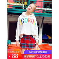 英伦学院风学生红色格子半身裙女生短裙2018新款冬季A字格纹裙子