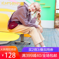 米色休闲裤女直筒萝卜裤学生九分裤2018秋冬新款百搭ins超火裤子