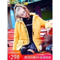 2018冬季新款工装外套棉袄女棉衣服中长款棉衣甜美少女糖果色棉服