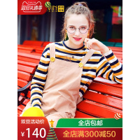 chic工装裤女秋阔腿奶奶裤网红背带裤怪味少女裤直筒森女系裤子