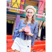 2019夏季新款甜美上衣女超仙雪纺衬衫喇叭袖娃娃衫很仙的上衣洋气