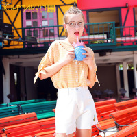 白色高腰显瘦短裤女2019夏季新款直筒阔腿不规则毛边热裤潮休闲裤