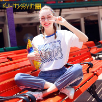 短袖女ins洋气心机T恤小众古着感少女上衣潮2019可爱女孩夏装新款