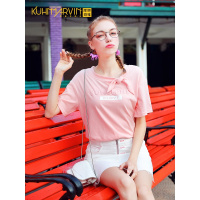 2019新款韩版超火cec小心机设计感领口蝴蝶结宽松短袖纯棉T恤女夏