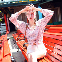 长袖碎花衬衫防晒衣女2019新款超薄雪纺衫很仙的防晒开衫洋气夏