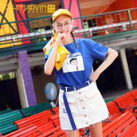 2019夏季新款毛边短裤红白色高腰a字显瘦ins超火的学生裤裙女潮