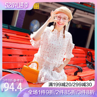 很仙的法国小众雪纺裙小个子智熏裙法式桔梗裙超仙波点连衣裙夏女