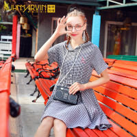 2019新款学生连衣裙女甜美小清新学院风收腰显瘦少女夏装格子裙子