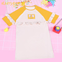 睡衣女夏纯棉韩版T恤裙少女全棉短袖家居服可外穿学生休闲连衣裙