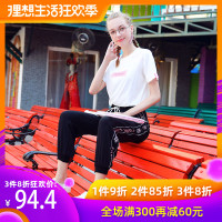 2019新款运动裤女夏ins潮坠感九分灯笼裤宽松高腰休闲裤薄款街舞