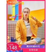 早秋waitmore卫衣宽松2019新款韩版色开衫学生棒球服ns外套女bf