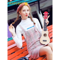 2019秋季新款韩版格子裙女洋气减龄宽松小个子背带裙学生吊带裙子