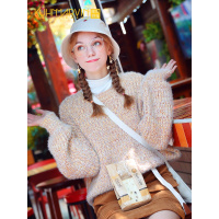 很仙的网红毛衣女2019新款套头秋季宽松外穿长袖森系针织衫上衣