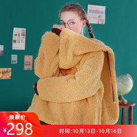 小个子短款毛绒棉衣加厚羊羔毛外套女2019冬季新款学生连帽棉服潮