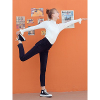 显瘦显高牛仔裤女秋冬2019秋季新款高腰黑色裤子小脚裤外穿小黑裤