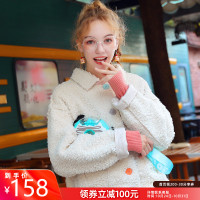 2019秋冬新款小个子羊羔毛外套女羊毛羔棉衣羔羊绒棉服