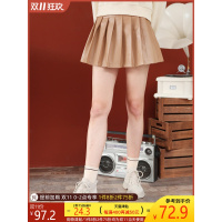 2019秋冬新款高腰皮裙女A字半身裙百搭短裙学院风百褶裙pu裙子ins