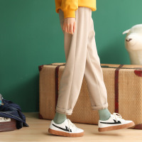 腿粗显瘦裤子女宽松2019秋冬新款直筒裤卡其色茧型休闲裤春季女裤