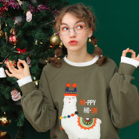 2019秋冬新款韩版宽松假两件红色很仙的卫衣慵懒风女潮上衣情侣装