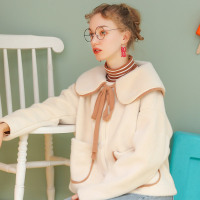 很仙的棉服2019秋冬新款可爱甜美娃娃领洋气女短款小个子外套棉衣