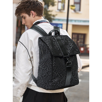 dubaolu都宝路时尚背包休闲青年男士翻盖手提双肩包