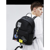 都宝路欧美时尚男款书包网红潮流贴标牛津布织物背包拉链双肩包