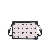 dubaolu/都宝路【3D印花系列】时尚潮流黑白撞色盒子包小方包单肩斜挎包女包