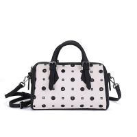 dubaolu/都宝路【3D印花系列】时尚潮流黑白撞色波士顿包斜挎包手提包女包