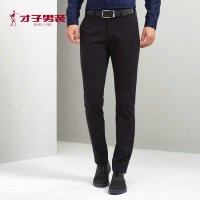 TRiES/才子2017年才子纯色微弹棉质修身直筒休闲裤