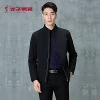 才子男装旗舰店官方2018秋新款时尚休闲夹克纯色立领长袖修身外套