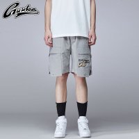 Guuka潮牌多口袋工装短裤男 青少年夏季日系复古水洗直筒五分裤男