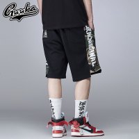 Guuka潮牌迷彩短裤男 青少年拼接撞色街头Hiphop运动五分裤