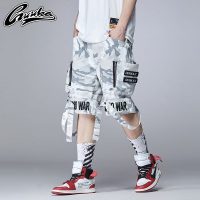 Guuka多口袋工装裤男潮牌 青少年滑板运动短裤男直筒五分裤宽松