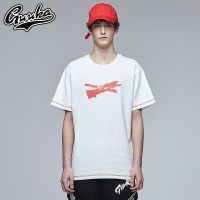 潮牌白色短袖文化衫夏季青少年BF风嘻哈印花圆领短袖T恤男宽松TEE