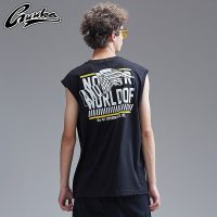 Guuka宽肩背心男潮牌 夏青少年港风印花篮球无袖运动背心纯棉宽松