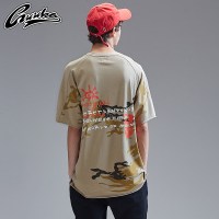 Guuka潮牌迷彩短袖t恤男 青少年嘻哈个性纯棉圆领潮流短袖tee宽松