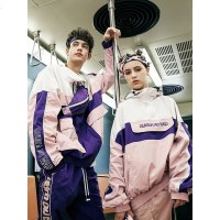 Guuka潮牌束脚长裤男 紫色印花小脚街舞港风长裤情侣运动裤