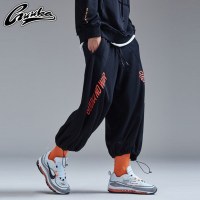 Guuka潮牌黑色灯笼裤男宽松 青少年嘻哈街舞运动BF风哈伦九分裤男