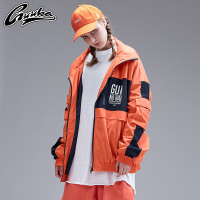 Guuka防风衣女潮牌 街舞学院风薄风衣女2018新款秋中长款情侣外套