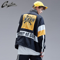 Guuka潮牌秋季校服外套男薄款 青少年日系嘻哈运动防风衣男宽松