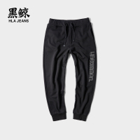 黑鲸简约字母装饰休闲裤2019春季运动裤子男女同款CKCAJ19043A