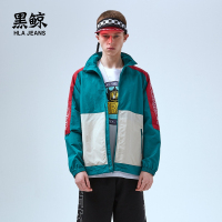 黑鲸撞色拼接运动夹克男女同款2019春季潮流外套男CWJAJ19054A