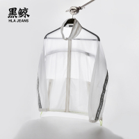 黑鲸轻薄皮肤衣男女同款2019夏季反光条装饰薄夹克CWJAJ29022A