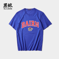 黑鲸趣味涂鸦印花短袖T恤2019夏季短t男女同款CNTBJ29092A