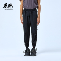 黑鲸侧开纽扣休闲裤男女同款2019春季个性休闲长裤CKCAJ19054A