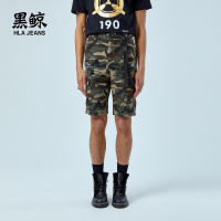 黑鲸迷彩休闲中裤男2019夏季男装多口袋工装裤子男CKMCJ29015A