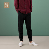 卫裤秋季男士抽绳松紧腰休闲运动裤加绒裤海澜优选